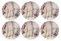 Hermia Wheat Leaf Juego de 6 Platos de Postre Navideños Multicolor en Porcelana de 19,3 cm